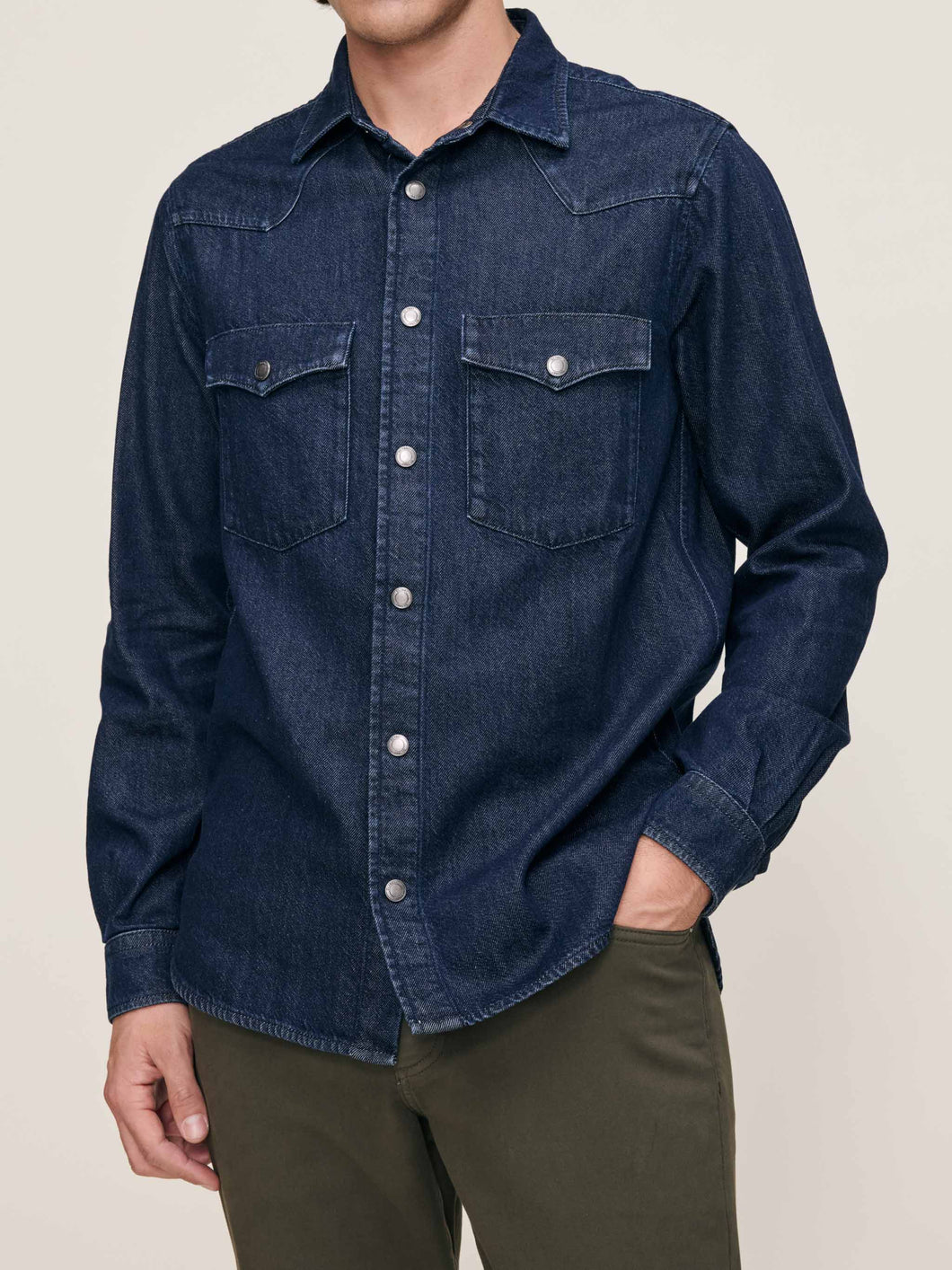 DL 1961 Dominick Western Denim Shirt (Stockyard Indigo)