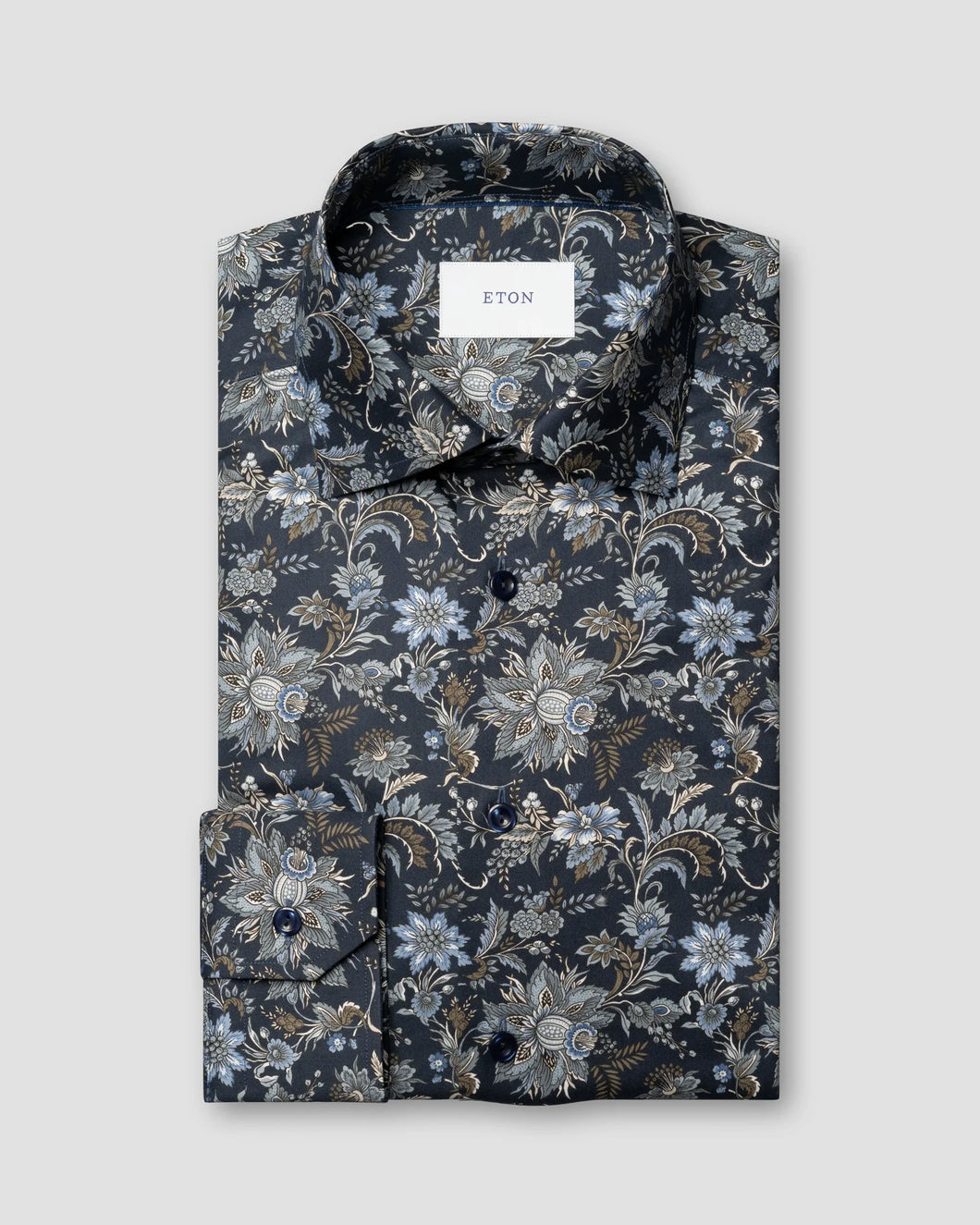Eton Floral Print Signature Twill Shirt (Classic Fit)