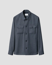 Eton Four Pocket Merino Wool Overshirt (Blue)