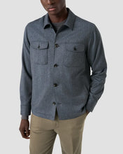 Eton Four Pocket Merino Wool Overshirt (Blue)