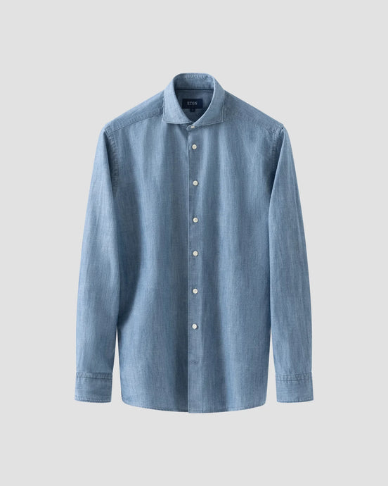 Eton Light Blue Denim Sport Shirt (Slim Fit)