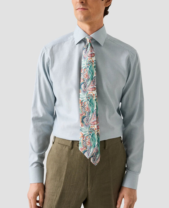 Eton Green Semi Solid Effect Dobby Shirt (Contemporary