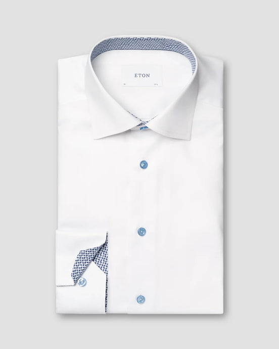 Eton Solid Twill Geometric Effect Shirt (Contemporary F