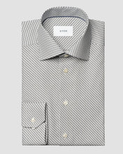Eton white shirt with mini interlink print in deep brown