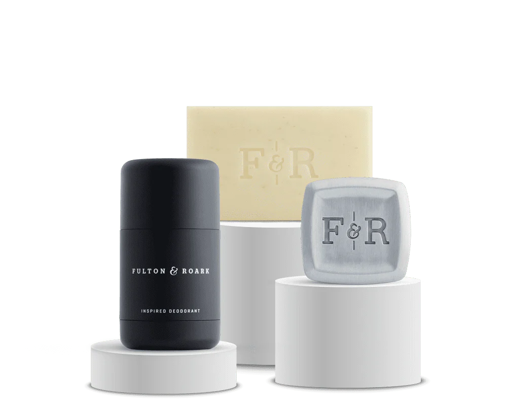 Fulton & Roake deodorant stick and container on a white background
