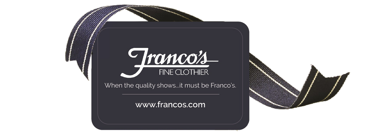photo graphic of Francos gift card with ribbon