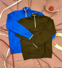 Hagen Merino Quarter Zip Sweater (Espresso)