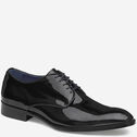 Johnston & Murphy Kinser Plain Toe (Black Italian Patent Calfskin)