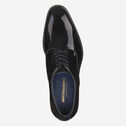 Johnston & Murphy Kinser Plain Toe (Black Italian Patent Calfskin)