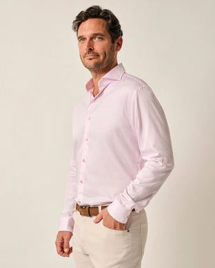 Johnnie-O Judes Striped Top Shelf Shirt (Petal Pink)