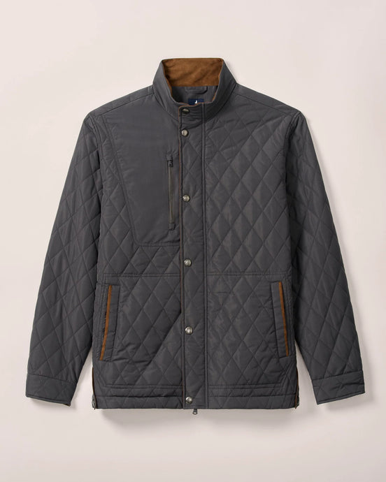 Johnnie-O Juno Quilted Snap Jacket (Dark Grey)