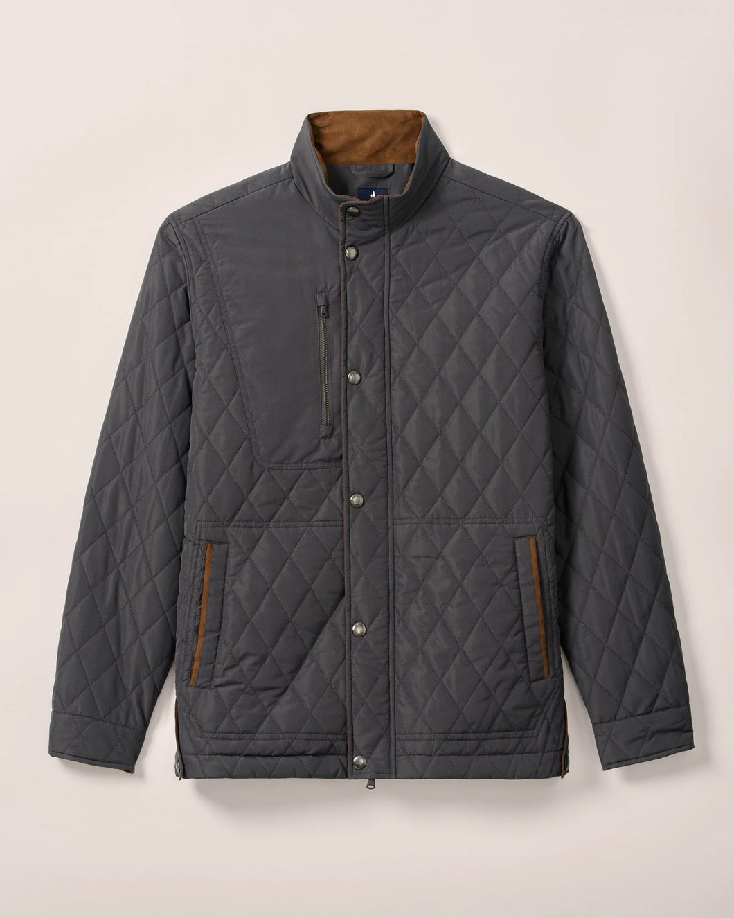 Johnnie-O Juno Quilted Snap Jacket (Dark Grey)