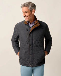 Johnnie-O Juno Quilted Snap Jacket (Dark Grey)