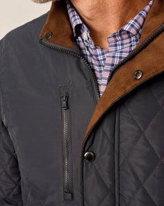 Johnnie-O Juno Quilted Snap Jacket (Dark Grey)