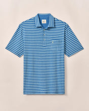 Johnnie-O Matthis Striped Original 4 Button Polo (Deep Ocean