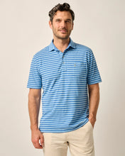 Johnnie-O Matthis Striped Original 4 Button Polo (Deep Ocean