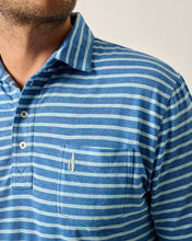 Johnnie-O Matthis Striped Original 4 Button Polo (Deep Ocean