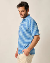 Johnnie-O Matthis Striped Original 4 Button Polo (Deep Ocean