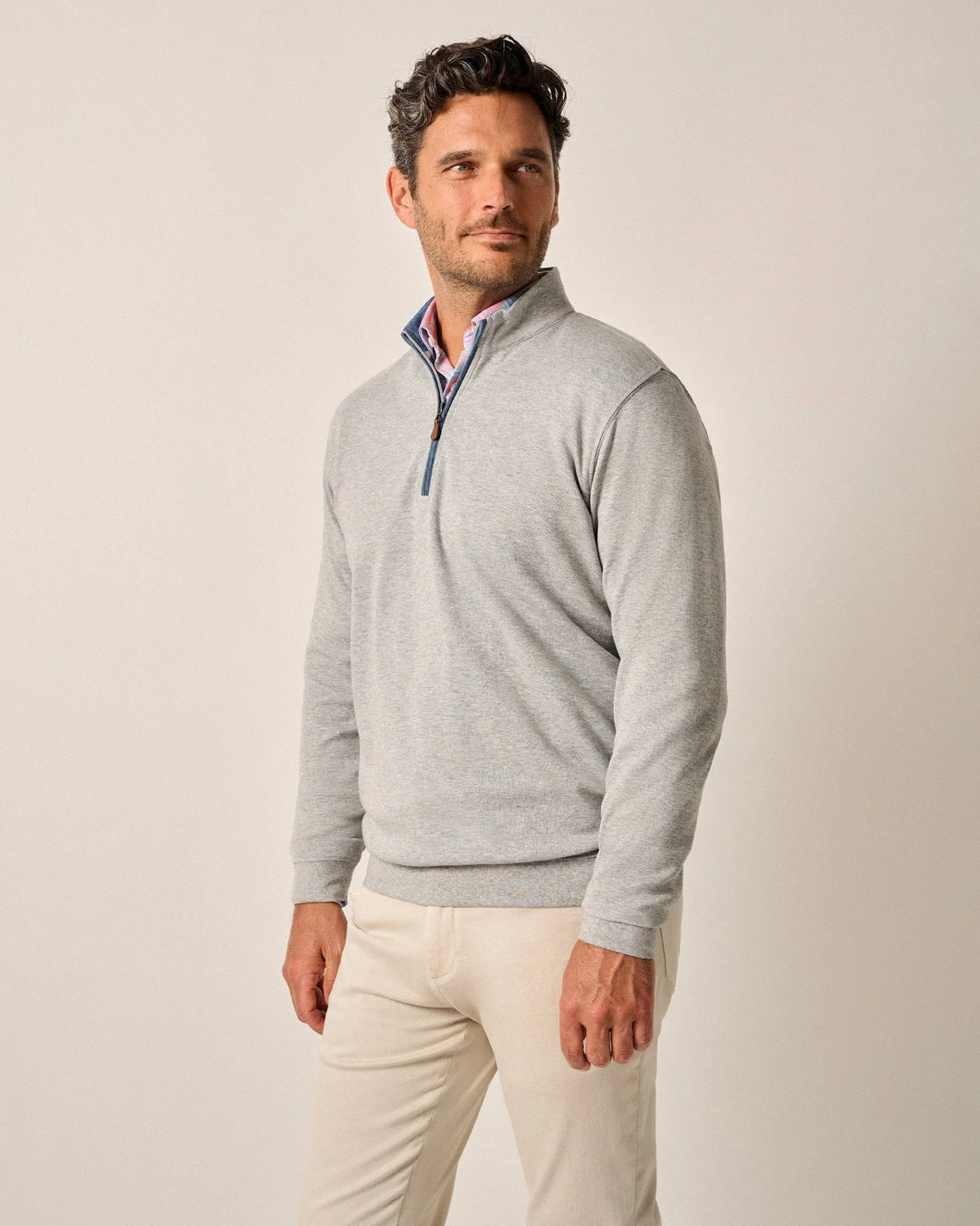 Johnnie-O Sully 1/4 Zip Pullover (Light Grey)