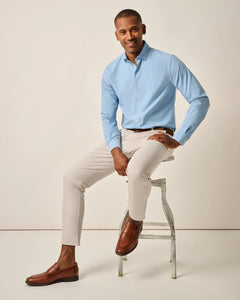 Johnnie-O Travis Performance Button Up Shirt (Laguna Blue)
