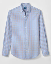 Johnnie-O Performance Windowpane Plaid Shirt | Brown/Blue