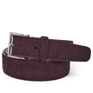 LEN Alcantara Border Stitched Belt (Bordeaux)