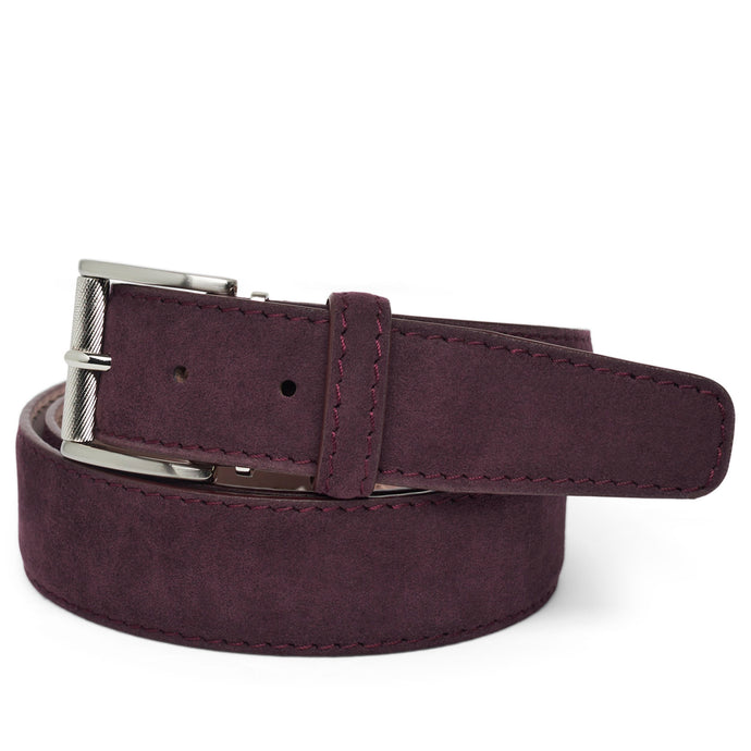 LEN Alcantara Border Stitched Belt (Bordeaux)