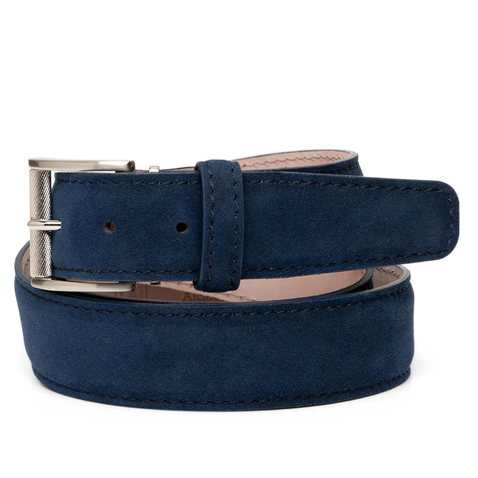 LEN Alcantara Border Stitched Belt (Navy)
