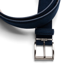 LEN Alcantara Border Stitched Belt (Navy)