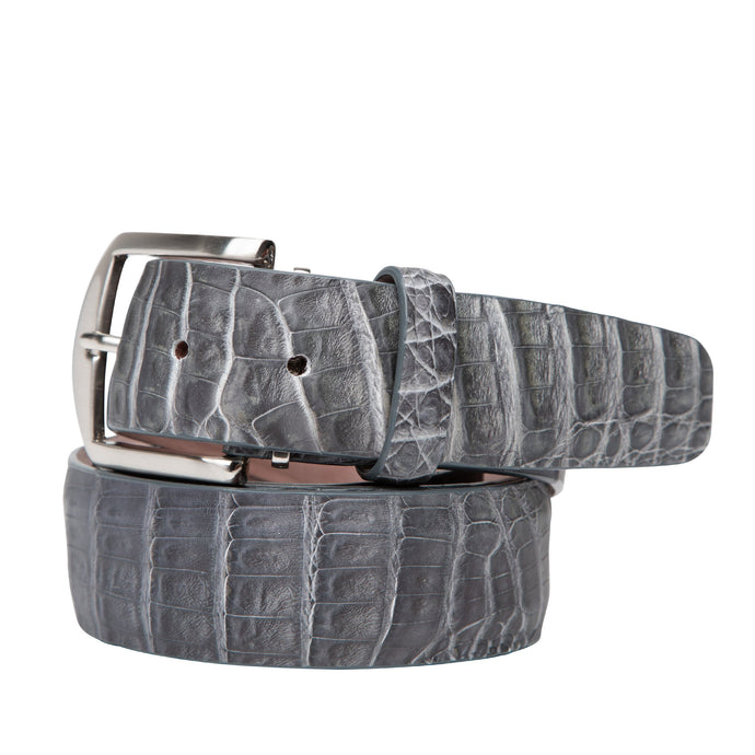 LEN Caiman Crocodile Belt (Charcoal)
