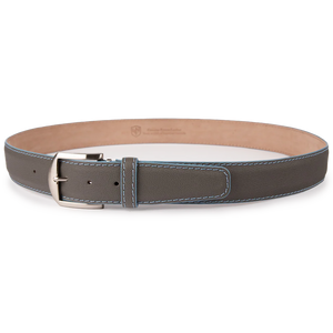 LEN Epsom Leather Belt (Charcoal/Ice Blue)