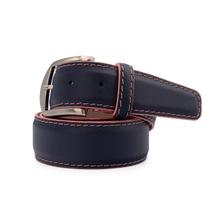 LEN Epsom Leather Belt (Navy/Pink)