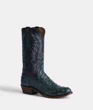 Lucchese ELGIN Ostrich Boot | Navy