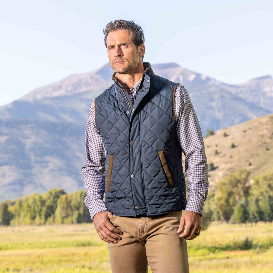 MADISON CREEK OUTFITTERS Greenville Quilted Nylon Vest (Navy)