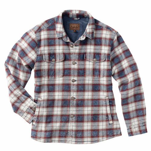Plaid shirt with button details on a white background