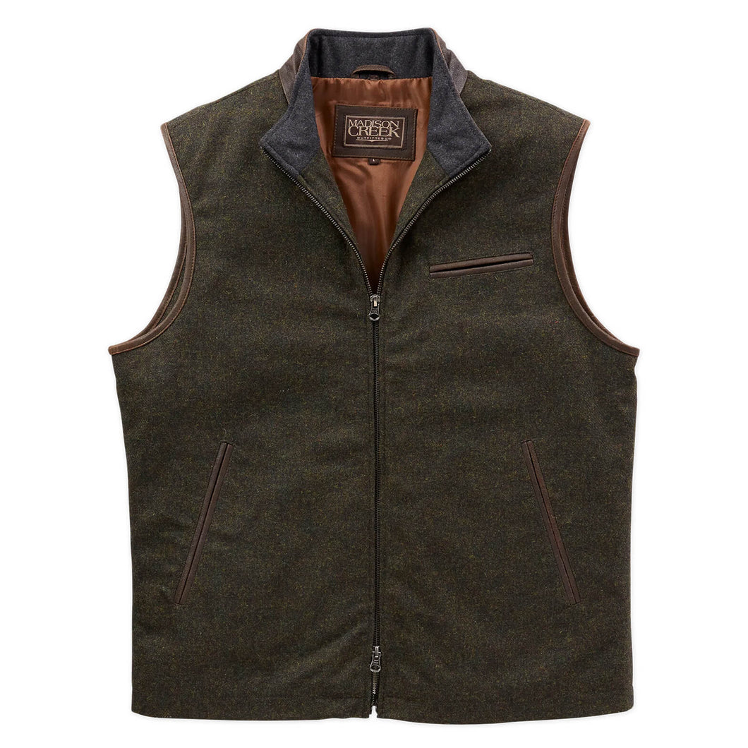 MADISON CREEK OUTFITTERS Asheville Wool Vest (Forest Donegal)