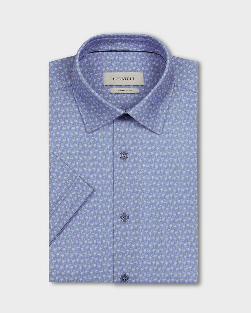 bugatchi dress shirts Bugatchi Miles OoohCotton Flamingo Short-Sleeve Shirt
