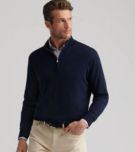 Peter Millar Autumn Crest Soft Merino Wool Quarter Zip (Navy)