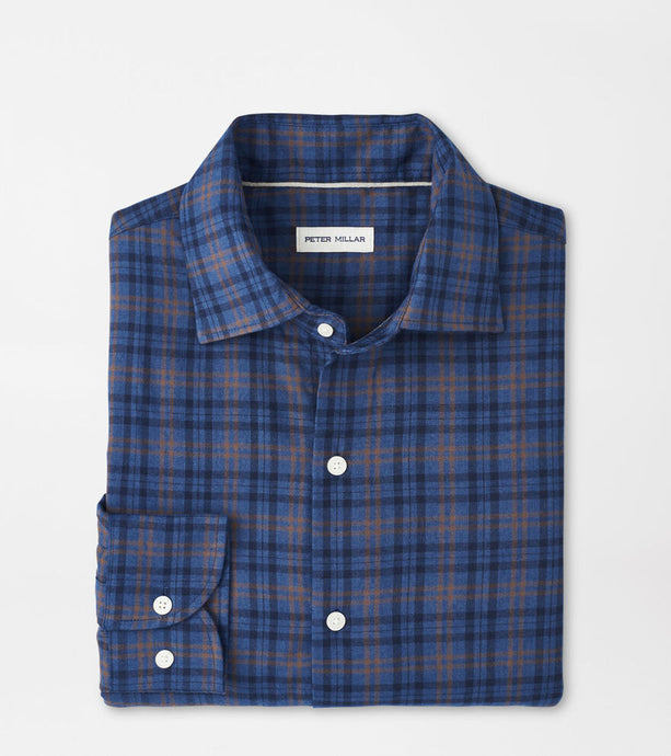 Peter Millar Bar Harbor Flannel Sport Shirt (Blue Haze)