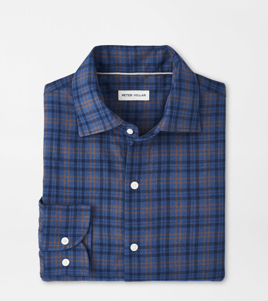 Peter Millar Bar Harbor Flannel Sport Shirt (Blue Haze)