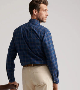 Peter Millar Bar Harbor Flannel Sport Shirt (Blue Haze)