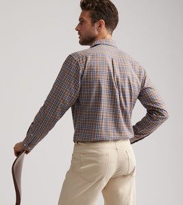 Peter Millar Big Bear Flannel Sport Shirt (Poplar Brown)