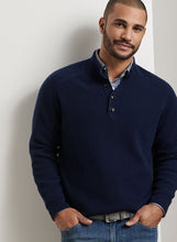 Peter Millar Brant Button Mock Sweater (Navy)