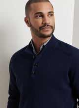 Peter Millar Brant Button Mock Sweater (Navy)