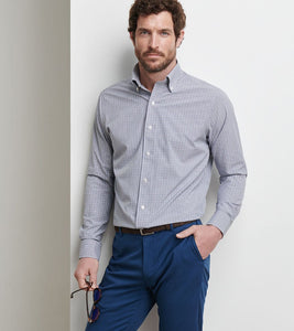 Peter Millar Porter Performance Poplin Shirt (Nebula Blue)