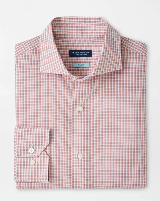 peter millar dress shirts sale Peter Millar Dress Shirt Mens Gray Pin Check Preppy Golf Cotton Button Down READ
