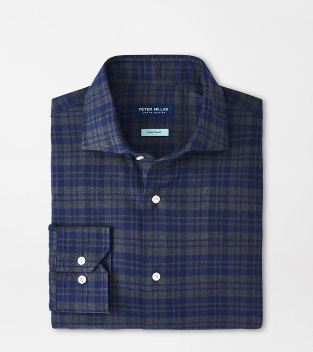 Peter Millar Trentino Italian Flannel Sport Shirt (Navy)
