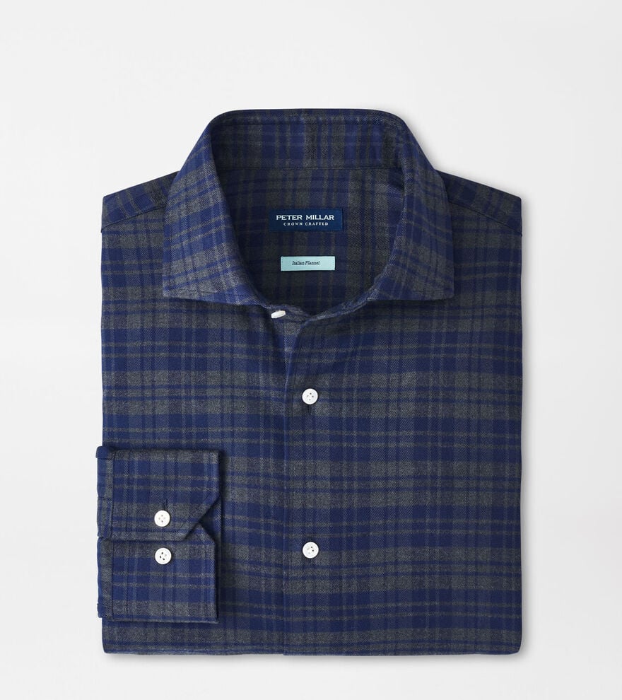 Peter Millar Trentino Italian Flannel Sport Shirt (Navy)