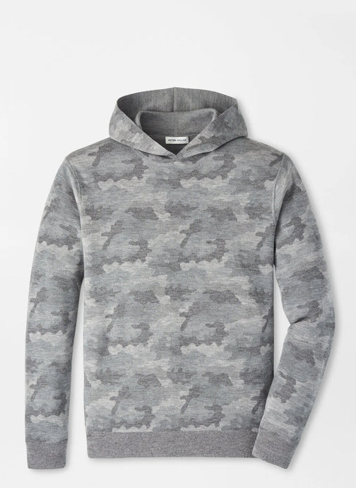Peter Millar Camo Popover Hoodie (Gale Grey)