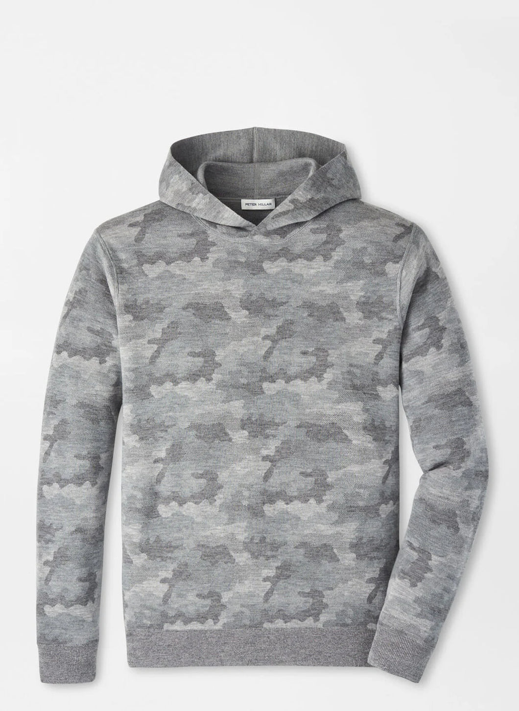 Peter Millar Camo Popover Hoodie (Gale Grey)